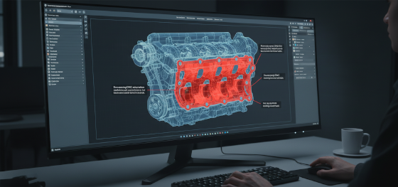 Engineering software highlighting sharp internal corners where spinning CNC cutting tools mathematically cannot reach