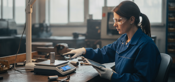 measuring physical part weight to calculate material costs