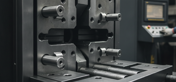 hydraulic side action sliders and core pins inside heavy steel molds