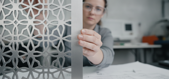 holding intricate laser cut pattern panel