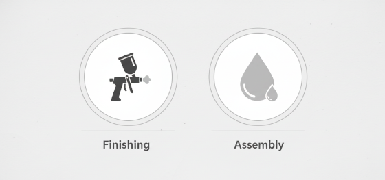 finishing and assembly icons for custom plastic molding