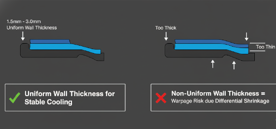 overmold wall thickness