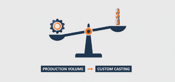 production volume thresholds and custom casting technology selection icon
