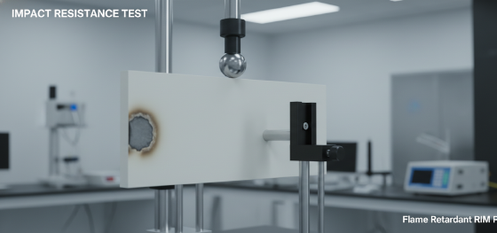 impact resistance test on flame retardant polyurethane RIM systems