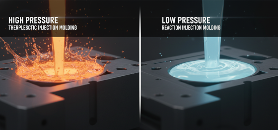 pressure dynamics comparison between RIM and conventional injection molding