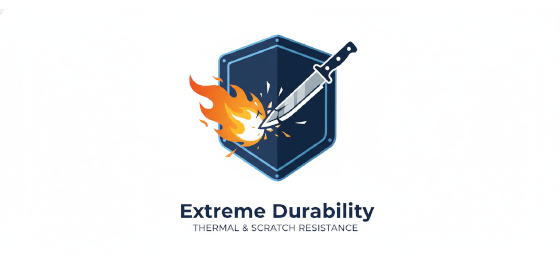 extreme thermal resistance and anti scratch metallurgical armor icon