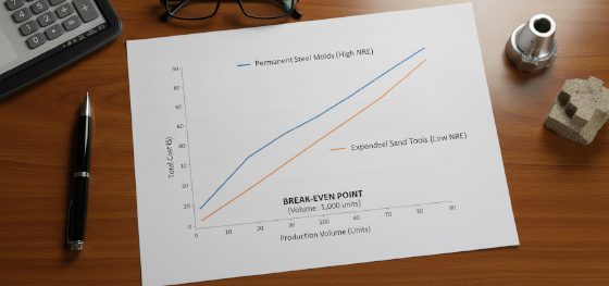 calculating manufacturing break even curves and unit cost tipping points