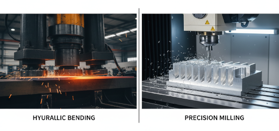 comparing hydraulic plate folding against precise subtractive metal milling