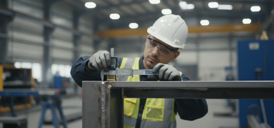 inspecting thick welded steel fire door