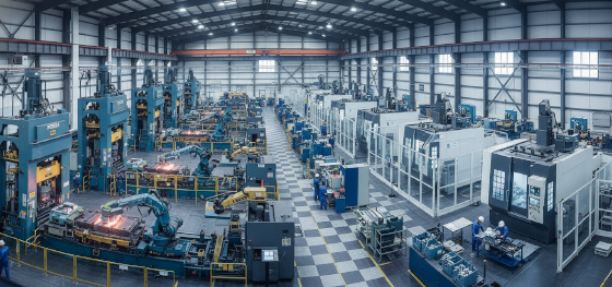 consolidated factory integrating raw metallurgy with advanced subtractive cutting