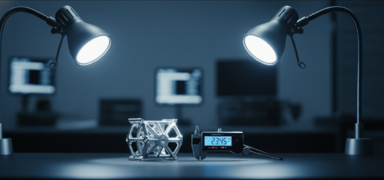 verifying microscopic dimensional tolerances on machined metal parts