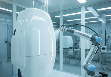 high gloss painting of a large polyurethane RIM medical enclosure.png