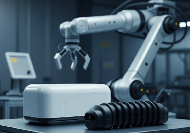 comparison between rigid and flexible polyurethane RIM robot parts.png
