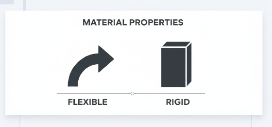 icon for selecting between flexible and rigid material properties
