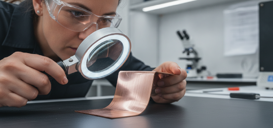inspecting micro cracks on folded metal