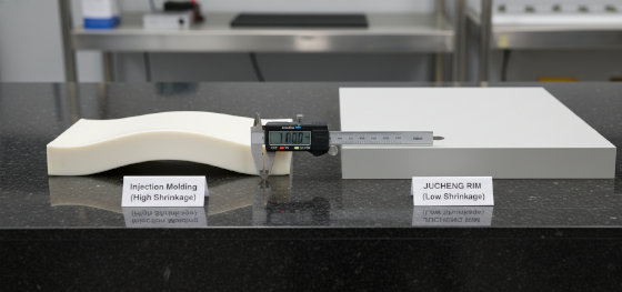 dimensional stability comparison showing the low shrinkage advantage of RIM