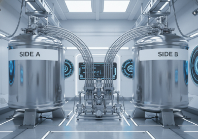 high pressure chemical tanks for RIM polyurethane A and B components.png
