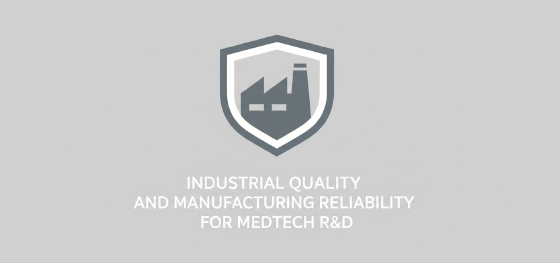 industrial quality and manufacturing reliability icon for MedTech R&D