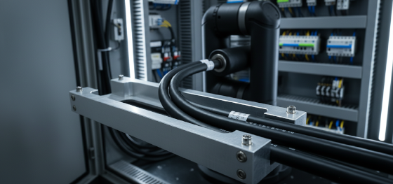 routing heavy industrial cables securely through milled metallic channels
