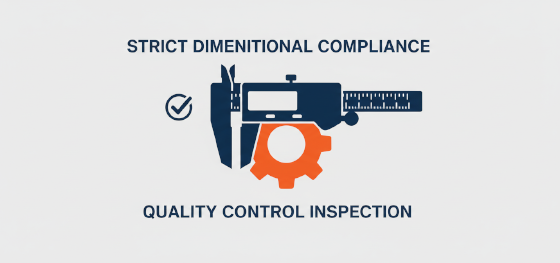 strict dimensional compliance and quality control inspection icon