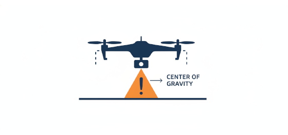 center of gravity and payload balancing icon for flight engineering