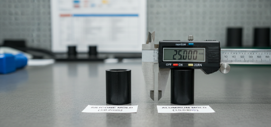 verifying part accuracy for silicone mold vs aluminum tooling for PU parts