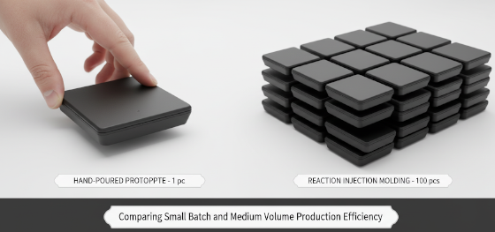 comparing small batch and medium volume production efficiency