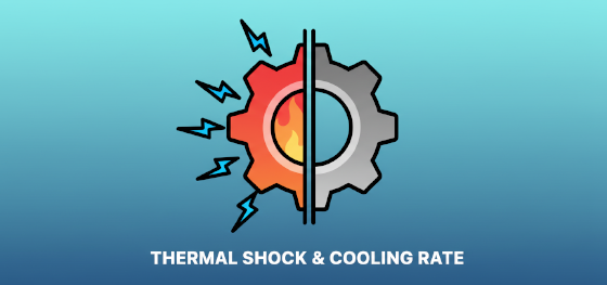 thermal shock and cooling rate icon for industrial metallurgy