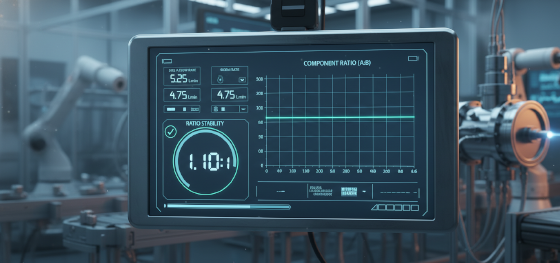 digital monitoring of chemical component ratios in the RIM process
