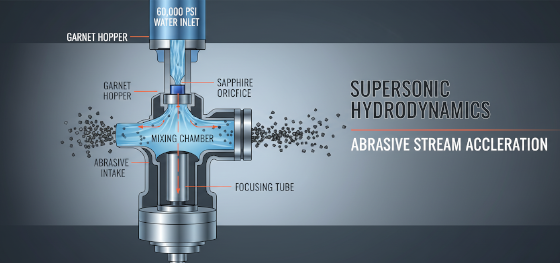 abrasive waterjet nozzle physics