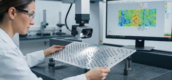 optical cmm inspecting hole alignment