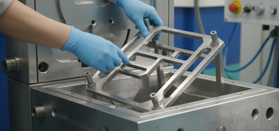 manual placement of structural metal inserts for encapsulation with polyurethane RIM