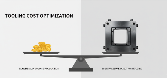 cost optimization icon for custom plastic molding projects