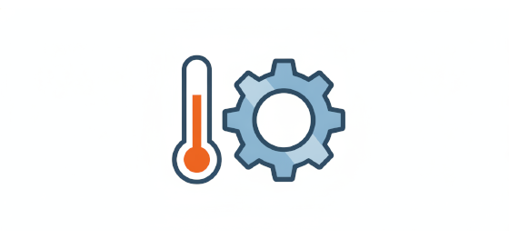 high melting point and thermal heat extraction icon