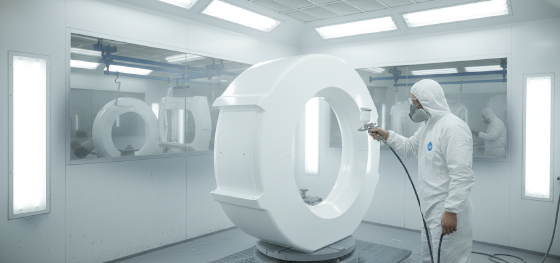 post process planning for large scale RIM enclosures in our Shenzhen facility