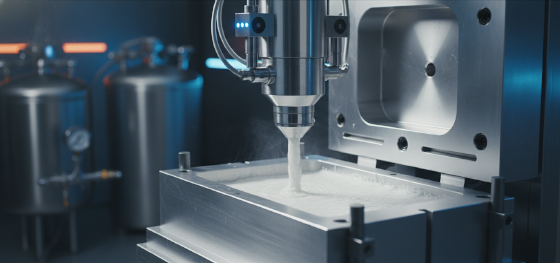 high pressure injection of glass reinforced polyurethane RIM resin