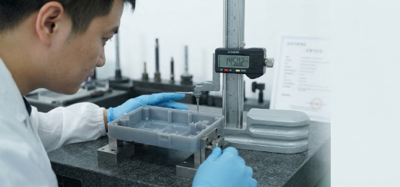 measuring dimensional shrinkage silicone tool