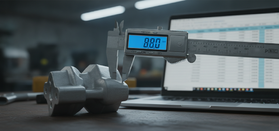 measuring physical part dimensions and raw material weight