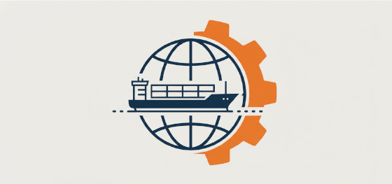 international supply chain and cross border metallurgy icon