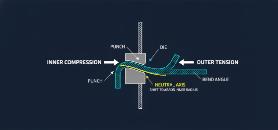 neutral axis shift bending diagram