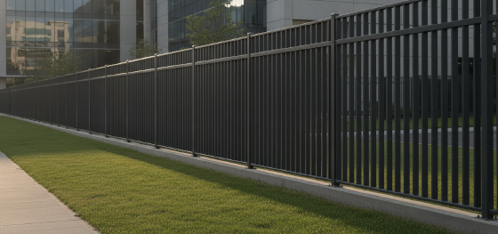 high privacy solid steel fence barrier
