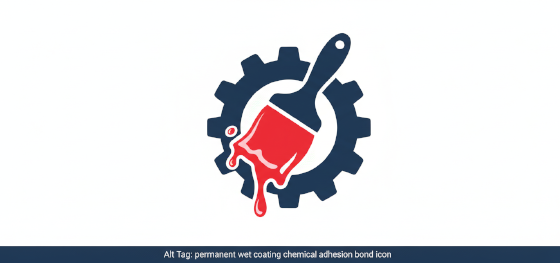 permanent wet coating chemical adhesion bond icon